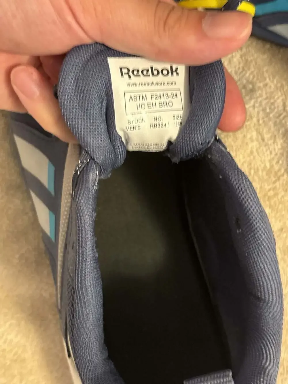 Reebok Lavante Trail 2 Work Size 10.5M Navy Grey Blue Comp Toe